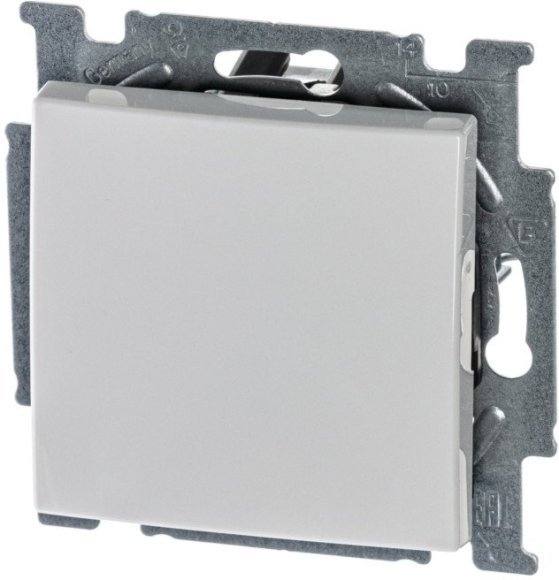 Выключатель 1-клавишный ABB BASIC55, скрытый монтаж, альпийский белый, 2CKA001012A2139 в Казани