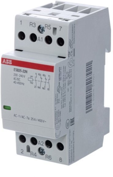 Модульный контактор ABB ESB25 2НО+2НЗ 25А 230В AC/DC, 1SAE231111R0622 в Казани