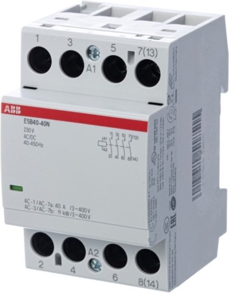 Модульный контактор ABB ESB40 4НО 40А 230В AC/DC, 1SAE341111R0640 в Казани
