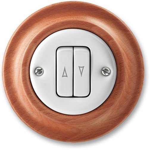 Выключатель для жалюзи 2-клавишный ABB DECENTO, скрытый монтаж, белый фарфор / вишня, 2CHK598834C4052 в Казани