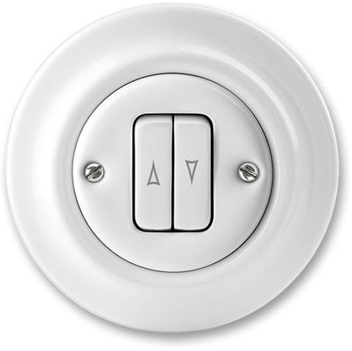 Выключатель для жалюзи 2-клавишный ABB DECENTO, скрытый монтаж, белый фарфор, 2CHK598834C4300 в Казани