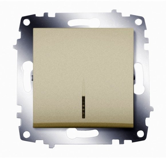 Выключатель 1-клавишный ABB COSMO с подсветкой, скрытый монтаж, титан, 619-011400-201 в Казани