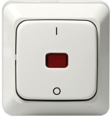 Выключатель 1-клавишный ABB JUSSI с подсветкой, открытый монтаж, белый, 2TKA000137G1 в Казани