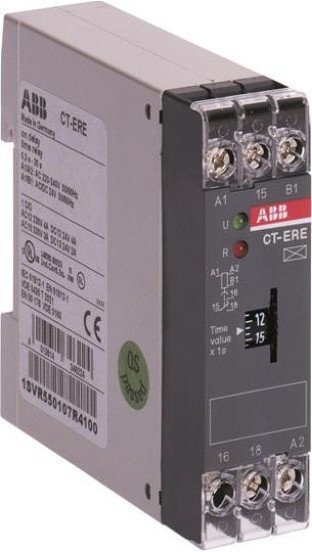 Реле времени CT-ERE (задержка на включ.) 24В AC/DC, 220-240В AC (временной диапазон 0.3..30мин.) 1ПК, 1SVR550107R5100 в Казани