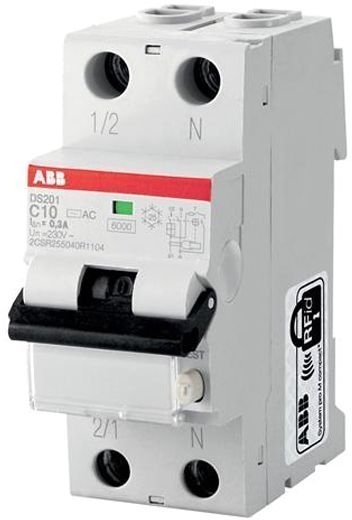 Дифавтомат ABB DS200 1P+N 10А (B) 6 кА, 30 мА (AC), 2CSR255040R1105 в Казани
