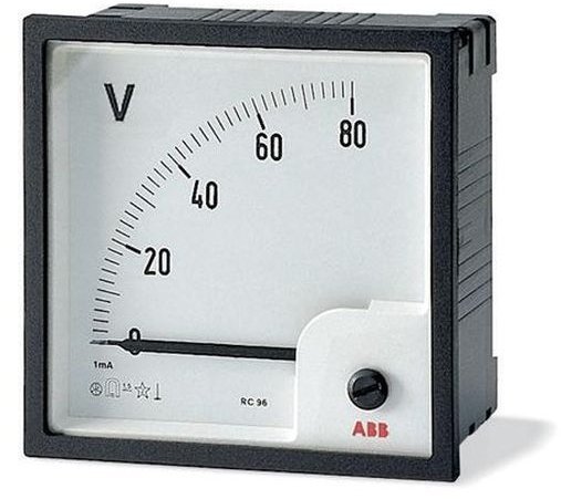 Вольтметр щитовой ABB VLM 100В DC, аналоговый, кл.т. 1,5, 2CSG212130R4001 в Казани