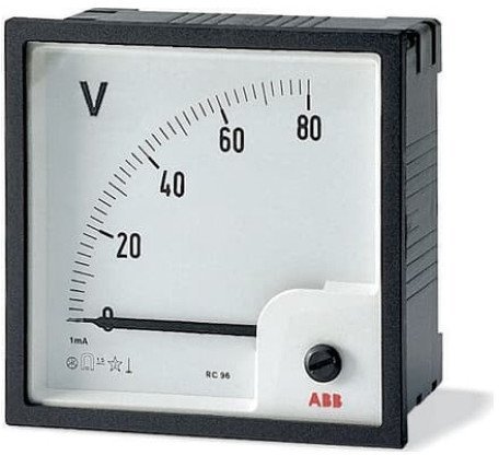 Вольтметр щитовой ABB VLM 50В AC, аналоговый, кл.т. 1,5, 2CSG112100R4001 в Казани