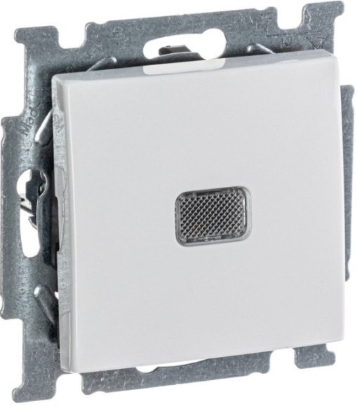 Выключатель 1-клавишный ABB BASIC55 с подсветкой, скрытый монтаж, альпийский белый, 2CKA001012A2153 в Казани